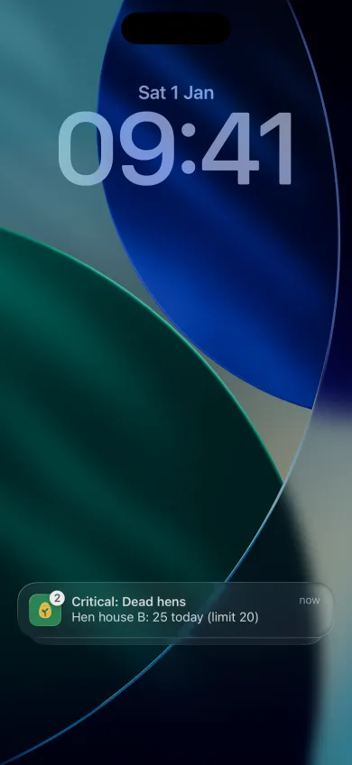Critical alert on the iPhone lock screen